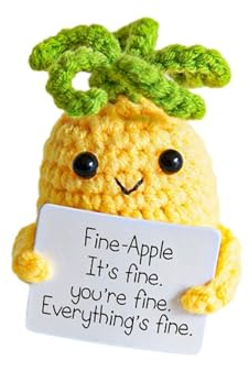 Dinghaole gestrickte Wolle Ananas Puppe Pocket Hug Positive Geschenke, Sternfrucht Mutmacher Geschenk für Frauen,Männer,Partner,Beste Freundin,Kollegen,Studenten