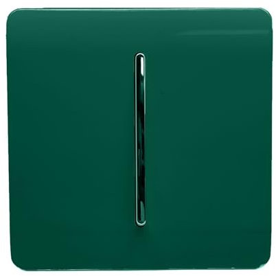 Trendi Switch Fan Isolator 10A Triple Pole Chrome Rocker Switch in Dark Forest Green