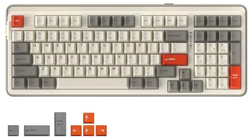 DAREU EK98PRO Wireless Mechanische Gaming Tastatur, 2.4Ghz/BT5.1/USB-C Mechanical Keyboard, 98% QWERTY RGB Gaming Tastatur Kabellos mit Seitlich Graviert, Gasket Mount, Hot Swap,Linear Dream Switch