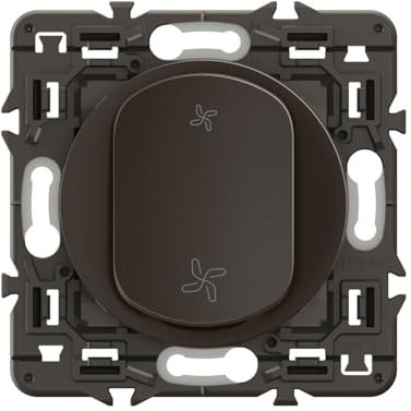 LEGRAND - Interrupteur Poussoir pour VMC - 6A - Commande Complète - Prêt à Installer à compléter avec une Plaque - Noir
