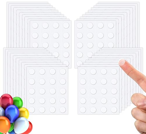 Azxndy 50 Sheets Double Sided Transparent Putty for Balloons,1000 Glue Points Clear Sticky Dots Stickers Removable Waterproof Round Traceless Mounting Adhesive Balloon Decorations Accessories