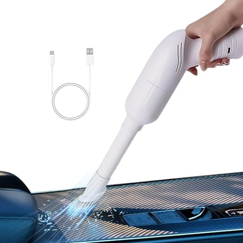 Fravsiu Car Interior Cleaning Vacuum, Compact Car Vacuum, Vacuum Cleaner, Handheld Car Vacuum, 36000 Rpm Quiet Dust Cleaner Battery Operated for Pet Hair, Car, Cushions, Home, and Kitchen
