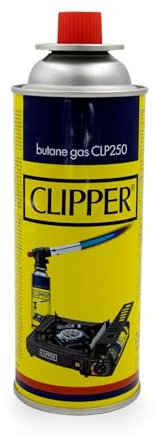Clipper Cartuchos de Gas Butano 400ml para Hornillos y Quemadores, Compatible con la Mayoría de Hornillos de Camping (1 Cartucho)