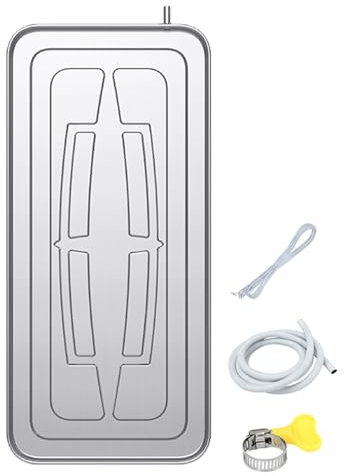 LXRHLIKG Edelstahl Abtropfschale für Klimaanlagen, Auffangwanne für Klimaanlagen mit Ablaufschlauch-Set für Fenster-Klimaanlagen und Mini-Split-Geräte(840 * 390mm/33 * 15in)