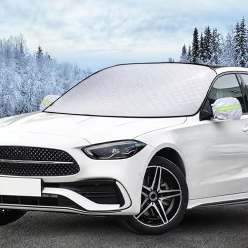 Frontscheibenabdeckung,Windschutzscheibenabdeckung für Winterschutz,Autoscheibenabdeckung Winter,Ultra-Dick Scheibenabdeckung,Auto Abdeckung Winter für Gegen Schnee Frost und Sonne