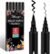 ABEIER 6 Schwarz Textilstifte Waschmaschinenfest Textilfarbe Waschmaschinenfest Dual Tips Stoff Textilmalstifte Permanent, Schwarz Stoffmalstifte Textilmarker für Textilien Schuhe Die Hemden, Hüten