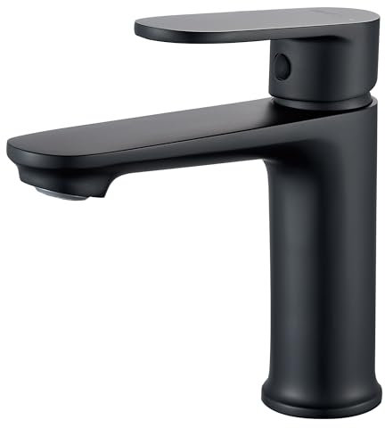 BELZ Bathroom Sink Tap Basin Mixer Taps, Mordern Design with High-Arc Spout for Traditional Bathrooms Monobloc Black