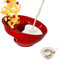Never Soggy Cereal Bowl, Divided Cereal Bowl, Anti Soggy Cereal Bowl, Cereal Bowl Separate Milk, Reusable Snack and Dip Bowls, for Snack Milk Topping Yogurt & Berries Fries (Red)