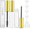 11 Stück Leere Mascara Flasche, Goldene Mascara-Bürste mit Behälter Nachfüllbare Lipgloss-Tuben Eyeliner-Tuben mit Transfer-Trichter für Reisen Beauty-Shops Wimperntusche Lipgloss-Füllstoff