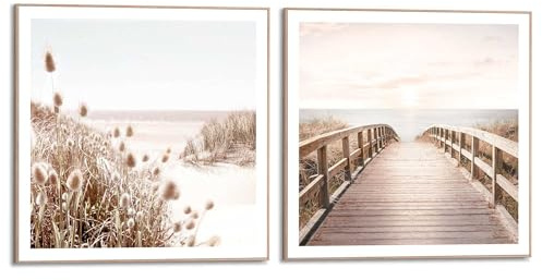 REINDERS Bilder Set, Strand, Wohnzimmer, Poster, Wanddeko, Room Decor, MDF, Beige, 1-er Set
