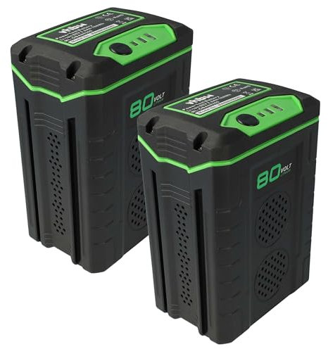 EXTENSILO 2x Battery compatible with Greenworks GLM801600, GST80320, MO80L00 Power Tools (2500 mAh, Li-Ion, 80 V)