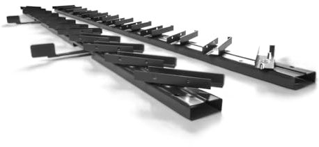 Prestige Ostaszewska Garten Sonnenschutz-Hardwaresystem für 11 Lamellen | 100 cm | Schwarz | Set für Jalousien und Rollläden | Terrassen-Rollladensystem - bewegliche Paneele | Verzinkter Stahl