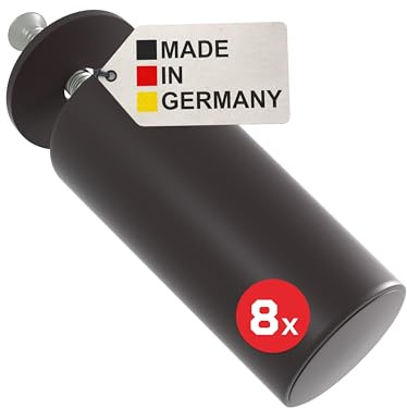 BAUHELD Rolladen-Stopper Geschlossen 40mm [8 Stück] - Made in Germany - Anschlagpuffer aus Kunststoff - Anschlagstopper für Rollladen mit Schrauben - Passend auf Rolladenpanzer Lamellen - Braun