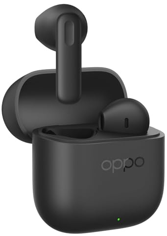 OPPO Enco Buds3, Auriculares Inalámbricos Verdaderos, Batería de 48 Horas, Bluetooth 5.4, Controlador de 12,4 mm, Controles Táctiles, Cancelación Pasiva de Ruido, Android e iOS, IP55, Negro
