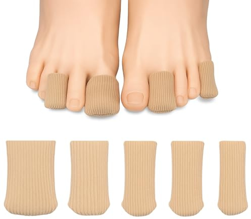 5 PCS Protège-Orteils pour Gros Orteil, Revêtement en Tissu Flexible et Gel de Silicone, Idéal pour Soulager Cors, Ampoules et Callosités, Ajustable et Confortable