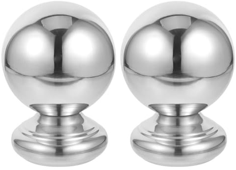 Vaguelly 2 Uds Bola De Barandilla Para Escalera Acabado Inoxidable Remate De Pasamanos Decorativo Para Interiores Y Exteriores 3.74X2.36X2.36In