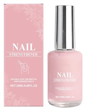 Nail Strengthener & Hardener - 20ml Air Dry Pink Nail Polish Strengthener - Nail Growth Polish for Thin, Brittle & Weak Nails - Natural Nail Varnish for Damaged Smoothing Base Coat Quick Dry
