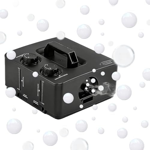 Nebelmaschine, Machine À Fumée 2 En 1 Avec Bulles 400W, Machine À Bulles De Fumée Portable 27×25×16 cm, Fog Bubble Machine Pour DJ Soirée Scène Mariage Halloween Noël Anniversaire