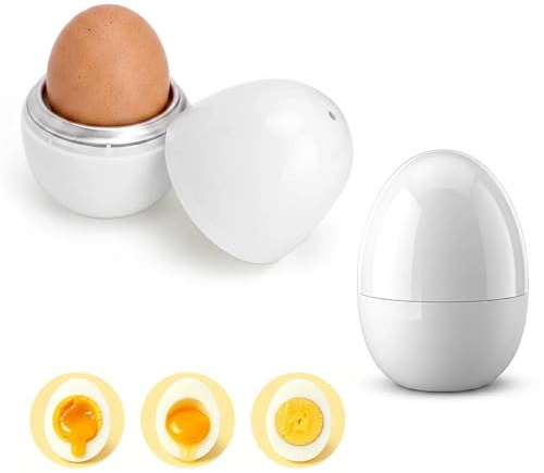 Cuece Huevos Microondas, Escalfador Huevos Poche, Escalfador de Huevos para Microondas, Caldera de Huevos de Aluminio, Huevo Poche Máquina de Huevos Duros y Suaves, Caldera Ligera y Rápida