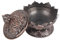 Brûleur d'encens, Alliage Incense Bruleur Encens Charbon Encensoir en Céramique de Style Chinois et Décoration en Porcelaine Porte-encens en Charbon d'ouvrage (Rouge Bronze)