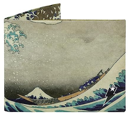 SUPERVEK Portefeuille en papier – Portefeuille fin végétalien, fin, résistant aux déchirures et à l'eau pour homme, La Grande Vague, Régulier