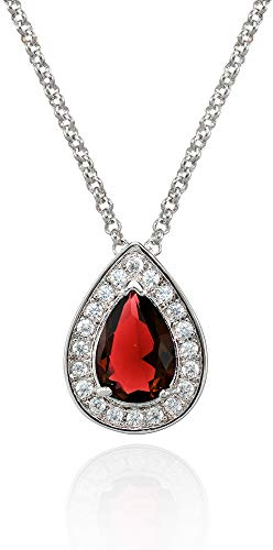 namana Collana Rosa con Ciondolo a Goccia, Collana Donna Oro Rosa con Zircone Rosa Champagne a Forma di Pera, Collana Rosa per Donna e Ragazza, Bigiotteria Donna con Confezione Regalo,