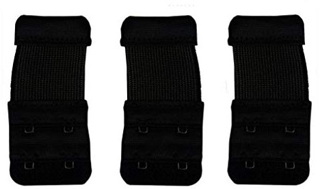 Hyfive Bra Extensions 2 Hook Black Elastic Extender Strap 3 Pack