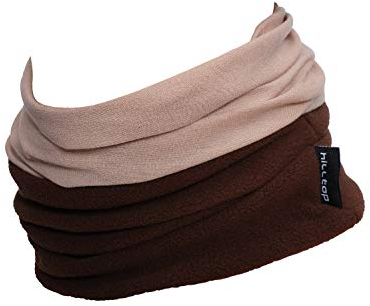 Hilltop® Polar Multifunktionstuch mit Fleece, warmes Motorrad Halstuch, Schlauchschal, Ski Gesichtsmaske für Damen und Herren, Farbe:Hellbraun