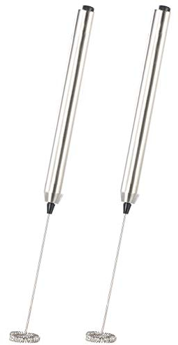 Rosenstein & Söhne Milchaufschaeumer: 2 Milchaufschäumer-Sticks mit Edelstahl-Gehäuse, Spiralquirl, Ø 24 mm (Elektrische Milchaufschäumer, Hand, Camping)