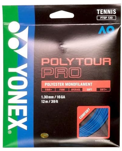 Yonex Poly Tour Pro 12M Blau Tennis Seil Besatz 12M Monofilament Blau 1,15