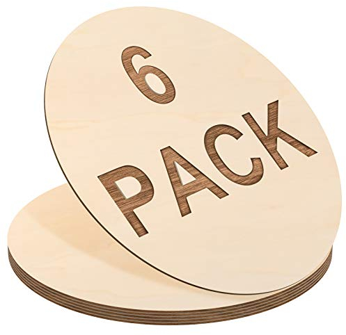 6 Stück unlackierte Sperrholz-Kreise aus baltischem Holz, rund, unlackiert, für Weihnachtsdekoration, Brandmalerei und Malerei (38,1 cm Durchmesser)