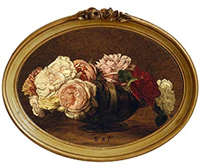 CISOO Vintage Oval Picture Frame 5x7 Antique Photo Frame Decorative Painting Table Top Display and Wall Hanging Home Decor, Ornate Photo Gallery Art, Bronze Gold