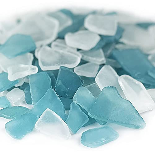 CYS Excel, bicchiere da mare da 907,2 g, mix di colori assortiti e colori assortiti per vasi in vetro tritato, decorazione nautica per l'artigianato artistico piatto e smerigliato colorato pietra