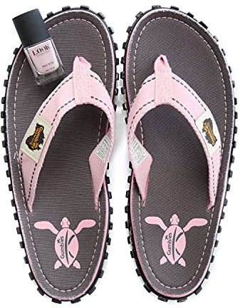 Gumbies Zehentrenner Set - Original | TURTLE mit dem Nagellack Pale Rose | Zehentrenner Damen | Sandalen Damen | Badeschlappen | Badelatschen