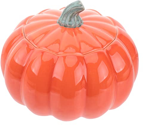 Generic Bol en céramique avec couvercle en forme de citrouille - Résistant à la chaleur - 450 ml