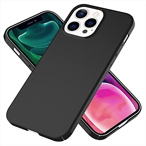 NALIA Cover Ultra-Sottile compatibile con iPhone 13 Pro Custodia, 0,5mm Slim Case Rigida Opaca Leggera Anti-Impronta Digitale, Antiurto Telefono Cellulare Protezione Copertura, Colore:Nero