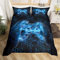 Homemissing Gamer Housse de Couette Kids Gaming Video Game Parure de Lit 240x260cm Console de Jeux Honeycomb Parure Housse de Couette pour Garçons Game Room Decor Bleu Noir Hexagone Géométrique