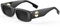 ATTCL Polarisierte Damen Sonnenbrille mit rechteckigem Rahmen trendige klobige Sonnenbrille mit UV-Schutz 5088 C1 Black+grey