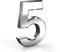 Stick On Door Numbers, 3 Inch 3D Mailbox Numbers, Self Adhesive House Numbers Plaques, Door Numbers for House, Apartment, Mailbox, Hotel, Office, Room, Courtyard, Cafe (5, Silver)