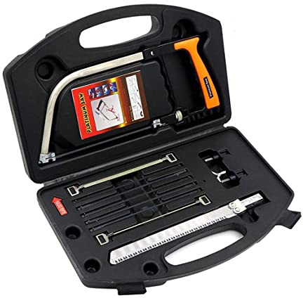 ZIMAIC Handsäge Bügelsäge Set, 15-in-1, Multifunktions, mit 8 HSS Stahl Sägeblätter, Einstellbarer Rahmen, Universal Metallsäge für Outdoor Camping, Küche, Glas, Fliesen, Holz, Metall, Kunststoff