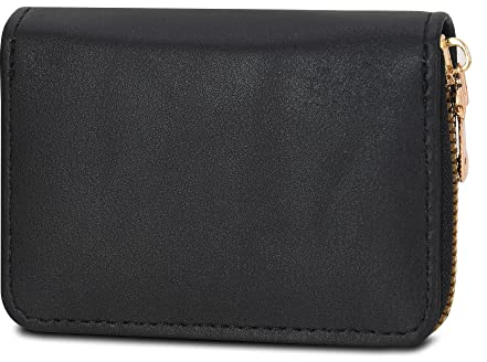 IHIGOGOFA Porte Cartes de Crédit Cuir Fermeture Eclair, Crédit Portefeuille Blocage RFID avec 11 emplacements pour Cartes