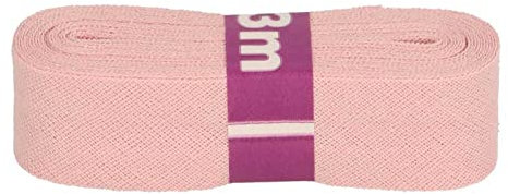 Schrägband 3m x 20mm Baumwolle gefalzt 60 Farben Einfassband Saumband, Farbe:749 altrosa