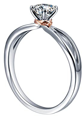 EKSED Soild 0,5 ct Lab Grown Diamond D Farbe 4 Zinken Moissanit Verlobungsring Solitär Moissanit Herz und Pfeil Ring