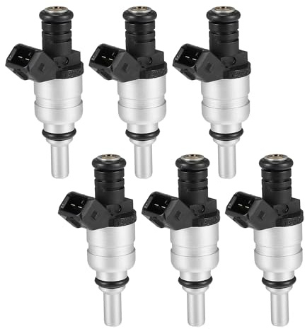 QUARKZMAN Kraftstoffeinspritzdüse Für BMW Z3 2.8L 99-02 6 Stk | Für BMW 528i 2.8L 99-00, 525i 2.5L 01-05, OE-Nr. 13537546244, Metall+Kunststoff, Abmessungen 77x34.5x23mm