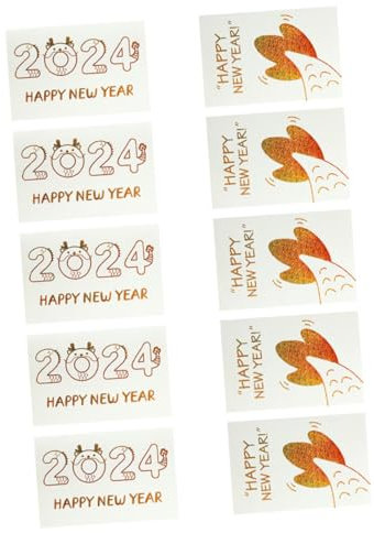 STOBOK 1 Satz Frohes Neues Jahr Karten Masse Neujahrskarten 2024 Weihnachtskarten Für Das Neue Jahr Urlaub Dankeschön-karte Feiertagsgrußkarten Neujahrsvorräte Handschrift Papier