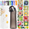 Trinkflasche Starter Up Set mit 10 aromatischen Waffeln, Trinkflaschen 650 ml Flasche Obst Duft Süßwasser E%0 Tasse Wasser für und Outdoor Fitnessstudio (Matte Black+10Pods)