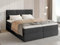 BROMARKT Boxspringbett mit Bettkasten Polsterbett mit Bonell-Matratze und Topper Doppelbett mit Stauraum Bett für Schlafzimmer gepolstertes Kopfteil Boston 180x200 Härtegrad H3 Samtstoff Dunkelgrau
