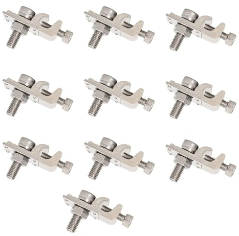 10 Stück Erdungsklemme PV Modul, Solarpanel Erdungsclips, Solarmodul Boden Erdung Lug Standard, Solarmodul Montagehalterungen Klemmen, Befestigungen Erdungsösen für Solar Montage System (Mutter)