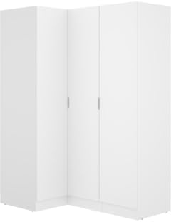Vente-unique-Eckkleiderschrank mit 3 Türen - 132 cm - Weiß - LISTOWEL
