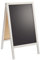 Kundenstopper Holz WOOD-STOP Lite S, 44 x 66 cm Kreidetafel, weiß